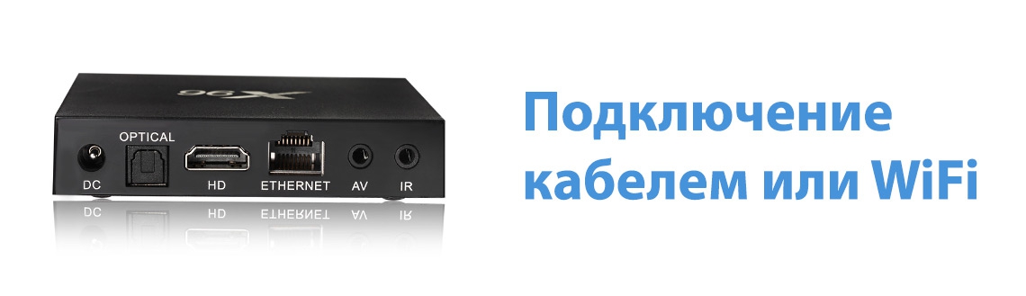 Подключение  кабелем или WiFi